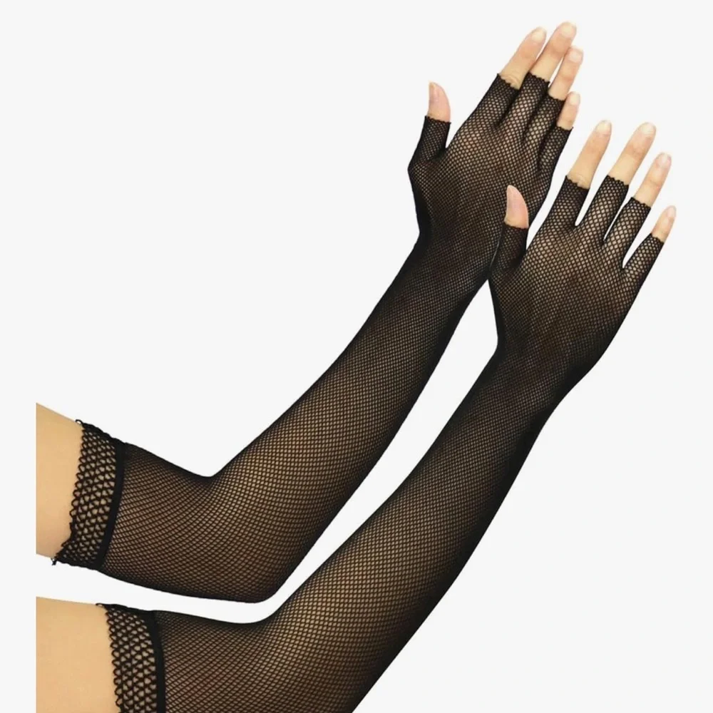 Black Fishnet fingerless gloves